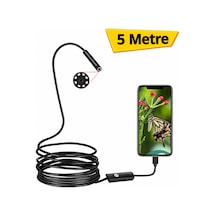 5 Metre Led Işıklı Endoskop Kamera Ip67 Su Geçirmez Yarı Esnek Kablo 3 Aparatlı Tesisat Ve Araç İçi Görüntüleme Kamerası