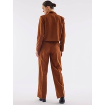 Süet Camel Bol Paça Pantolon 001