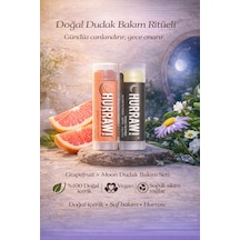 Hurraw Moon Ve Pink Grapefruit Dudak Balmı 2 Li Set %100 Doğal Vegan Günlük Ve Gece Bakım