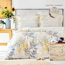 Karaca Home Clarinda Hardal %100 Pamuk Çift Kişilik Lastik Çarşaflı Nevresim Takımı Hardal