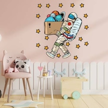 Gezegenleri Taşıyan Astronot Ve Yıldızlar Çocuk Odası Sticker