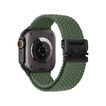 Piili Apple Watch Uyumlu 42 - 44 - 45 - 46 - 49 Mm Weave Kayış Yeşil Apple Watch Uyumlu Kayışı Yeşil
