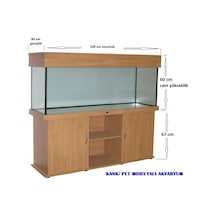 Kanki Pet Mdf Ceviz Desen Mobilyalı Akvaryum 430 L 150 CM