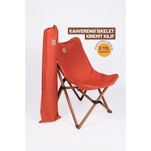 Bag The Joy Ahşap Kahverengi İskelet - Kiremit Kılıf Sandalye Çok Renkli