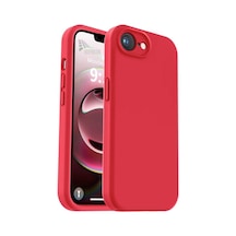 Apple Uyumlu iPhone 16e  Silikon Kılıf - Pastel Renk Tonu Esnek Tam Koruma Kapak - Kırmızı
