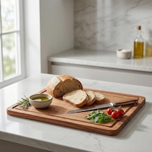 Deconox Doğal Akasya Ahşap Doğrama Ve Kesme Tahtası - Kesme Panosu - 32x21x1.5 Cm Çok Amaçlı Sunum Tepsisi, Peyni Diğer