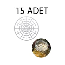 Plastik 15 Adet Turşu Zeytin Salamura Yaprak Basma Baskı Seperatör Filtre Kalınlı 1.20 Mm Cemper Capı 11.80 Cm Beyaz