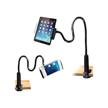 Masa Kenarı Akrobat Telefon Ve Tablet Tutucu Standı 360 Derece Oynar Başlıklı-siyah