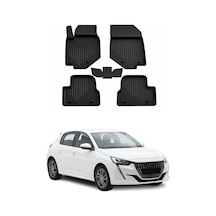 Peugeot 208 -2 2019-2026 Uyumlu 4d Havuzlu Paspas Kauçuk Siyah 5 Parça