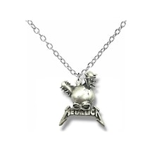 Metallica Damage Inc. Gümüş Renk Unisex Kolye Rock Ve Metal Müzik Takısı Çok renkli
