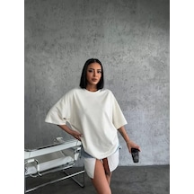 Düz Biskilet Yaka T-shirt - Beyaz