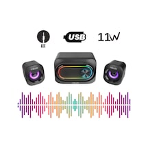 Mikado Md-511 5w+3w 2 Usb Rgb Ledli 2.1 Gaming Speaker Hoparlö
