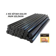 1 kg Siyah 11.3x300 mm Kalın Mum Silikon Çubuk Sıcak Silikon