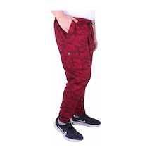 Moc Grande Mocgrande Battal Beden 2ip Likralı Eşofman Altı Honeycomb Camouflage 23502 Bordo