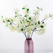 Yapay Çiçek Begonvil Çiçeği Beyaz 80Cm Tek Dal Bodrum Çiçeği Sar