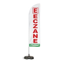 Eczane Yönlendirme Tanıtım ve Reklam Yelken Bayragı Beyaz pharmacy