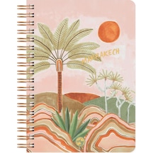 Marrakech Spiralli Defter Kareli Palmiye 17x24 Cm