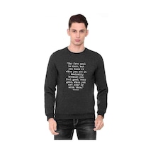 Charles Bukowski The Free Soul Is Baskılı Füme Erkek Sweatshirt Charles Bukowski The Free Soul Is Baskılı Füme Erkek Sweatshirt