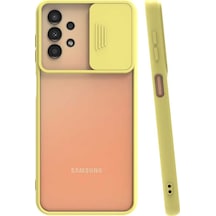 Kilifone - Samsung Uyumlu Galaxy A33 5g - Kılıf Slayt Sürgülü Arkası Buzlu Lensi Kapak - Sarı