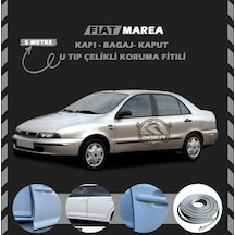 Fiat Marea Oto Araç Kapı Koruma Fitili 5metre Parlak Gri Renk
