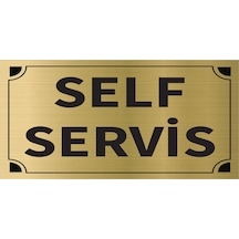 Self Servis Levha Altın Metal Yönlendirme Tabelası Kişiye Özel