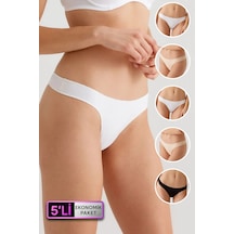 Pierre Cardin 2051 Kadın İz Yapmayan 5'li Ekonomik Paket Pamuklu Tanga Külot-renkli mix color