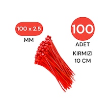 Tek-iş Plastik Kablo Bağı Klipsi Cırt Kelepçe 100 Mm X 2.5 Mm Kırmızı 100 Adet