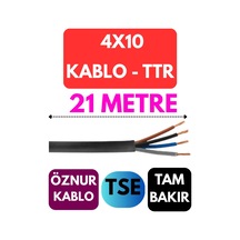 Öznur 4x10 Ttr Kablo Metre Seçenekli Siyah - 21 Metre