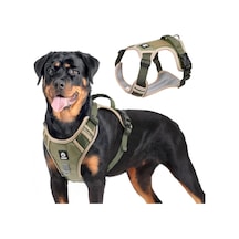 Yacel Köpek Tasması Ve Gezdirme Halatı Göğüs Ve Sırt Setli Reflektörlü 10, Haki, M