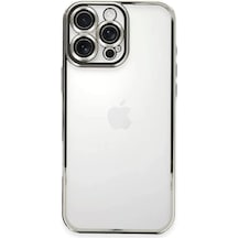 Newface Apple İphone 16 Pro Max Kılıf Razer Lensli Silikon - Gümüş