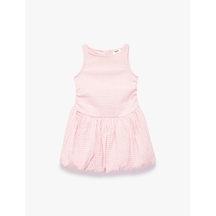 Koton Kolsuz Bisiklet Yaka Pötikare Balon Etekli Elbise Pembe Ekose 6skg80042aw
