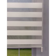 Fiori Serisi Beyaz Mikro Plise Modern Zebra Stor Perde
