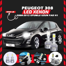 Peugeot 308 2008-2012 Uzun Far Uyumlu Şimşek Etkili Led Xenon Performance Series H1