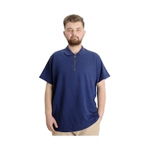 Mode Xl T-Shirt Polo Likralı Fermuarlı Yaka 21029 Indigo 001