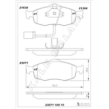 Kale 23071 185 15 Ans Kd13 Fren Balatası Ön Ford Mondeo 93 Kablosuz 93bb 2k021 Bc-93bb 2k021 Dc -