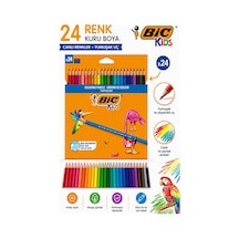 24 Lü Kuru Boya Kalemi Karton Kutu 1 Paket Bic Tropicolors 24 Renk Kuruboya Tam Boy Canlı Renkli Boya Kalem Okul Öğrenci Çok Renkli