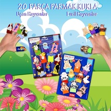 2 Set - 20 Parça Tox Evcil Hayvanlar ve Uçan Hayvanlar Parmak Kuk