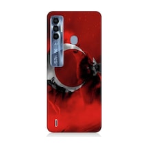 Tecno Spark 7 Pro Uyumlu Türk Bayrağı Ve Kurt Desenli Silikon Kılıf