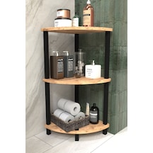 Decoline Banyo Rafı 3 Katlı Moblen Modern Organizer Depolama Ünitesi- Meşe Meşe