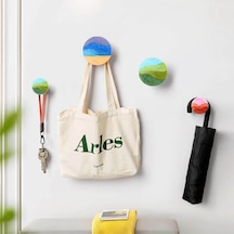 Cajuart Dörtlü Yuvarlak Rengarenk Ev Ofis Hol Duvar Askılık Beyaz