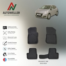 Peugeot 208 2012-2019 Uyumlu Havuzlu Oto Paspas