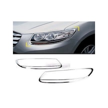 Hyundai Santa Uyumlu Fe 2006 2012 Ön Far Kaplama Abs Plastik Krom