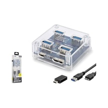 İetop U331 Usb Type-c 3.1 Gen1 Hub 4 Port 5 Gbps Şeffaf