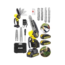 Dragro DRG-128z Sarı 128Vf 10 Ah Akülü Dal Kesme Budama Testere Bıçkı Makinesi - 4 Adet Zincir