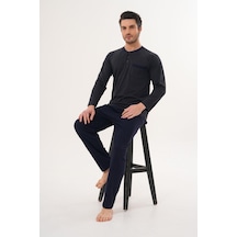 Markalinda 3126 Füme %100 Pamuk Büyük Beden Erkek Pijama Takımı Füme Markalinda 3126 Füme %100 Pamuk Büyük Beden Erkek Pijama Takımı Füme