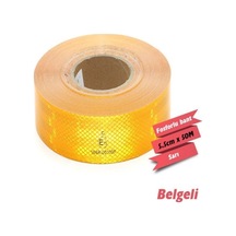 Petekli Reflektif Fosforlu Şerit Bant 5,5 Cm X 50 Metre Sarı İkaz Bandı Ece R 104 Belgeli Araç Muayene Uyumlu Tır Kamyon Dorse
