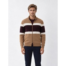 Xint Camel Regular Fit Bomber Yaka Pamuk Hırka 801772