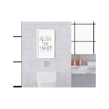 Bk Home Banyo Tuvalet Dekoratif Ahşap Beyaz Çerçeveli Tablo-11 (551051443)
