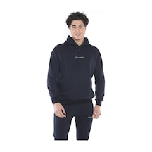 Erkek Lacivert Spor Oversize Kapişonlu Eşofman/Sweatshirt Takımı- Lacivert