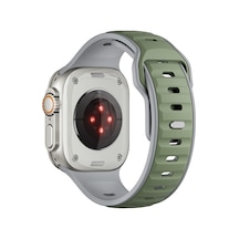 Watch Ultra 49mm Nvth Krd-135 Silikon Kordon Strap Kayış - Açık Yeşil-gri